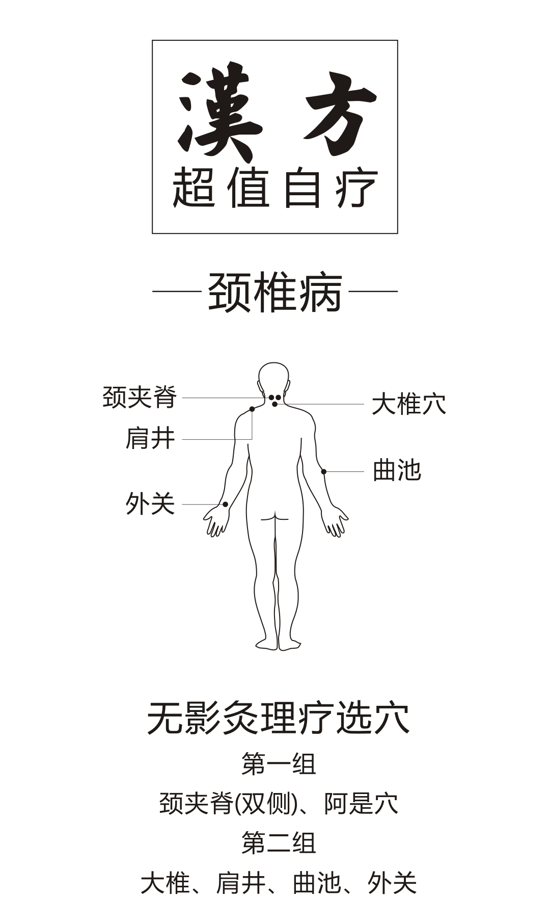 點擊下面的穴位名稱 頸夾脊 阿是穴 大椎 肩井 曲池 外關